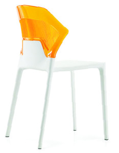 Liris orange with white pp chair