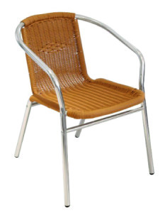 Round Tube Rattan Aluminium Chair AR7082 BR