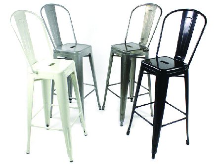 Tolix bar stool high backrest